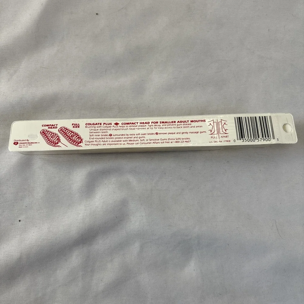 Colgate‎ Plus Diamond Head Toothbrush Soft Bristles Clear NOS Vintage Movie Prop